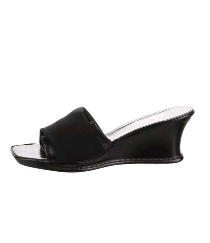 Stuart Weitzman Black 9.5 Wedge Slides 