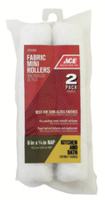 NEW ACE 6" x 1/4" NAP FABRIC MINI PAINT ROLLER COVER, 2-Pack, 1494988
