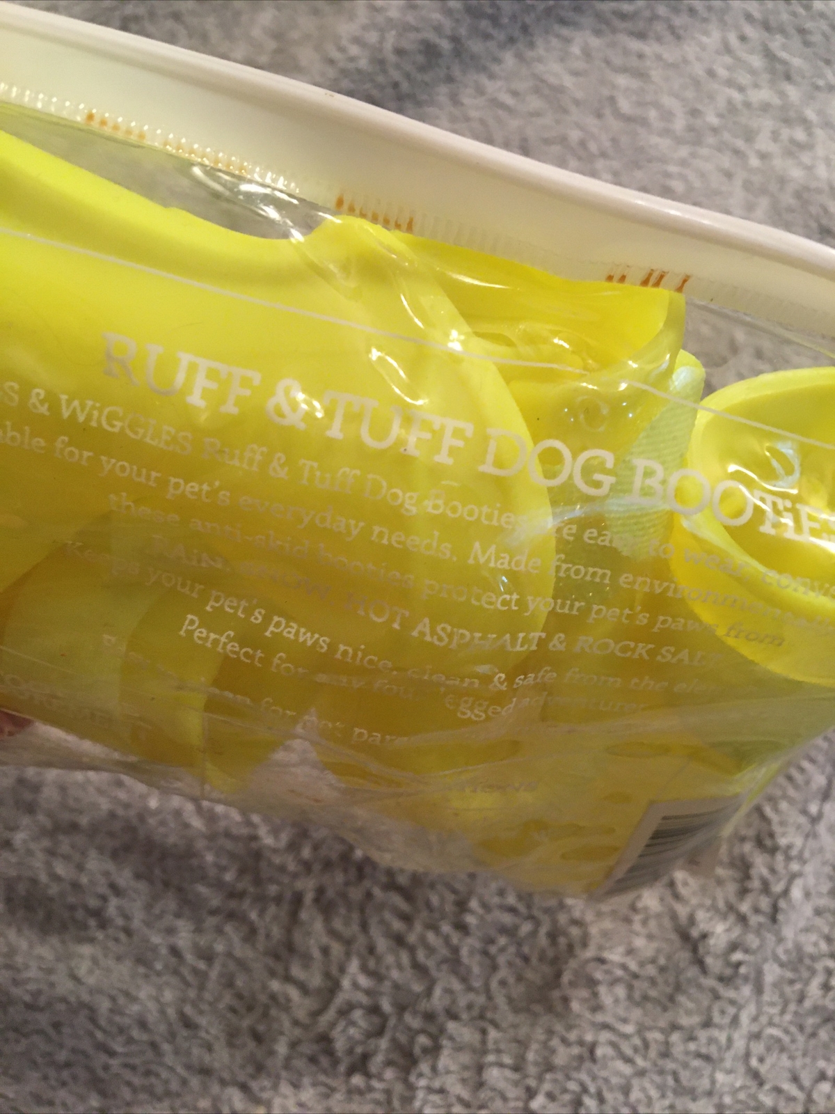 Wags and Wiggles Ruff and Tuff Yellow Dog Rain Boots Shoes size Large L