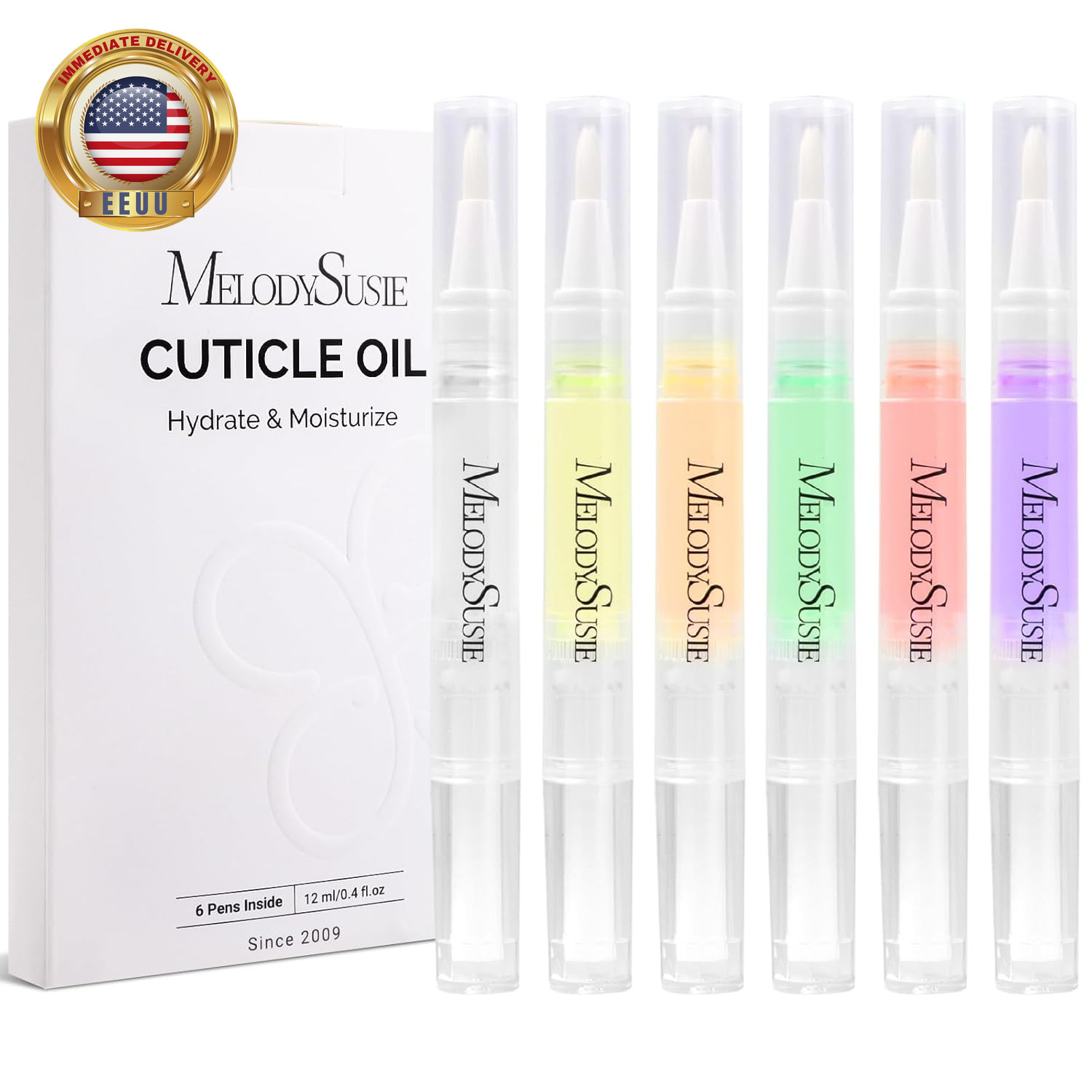 6Pcs Cuticle Oil Pen Set,Nail Moisturizing Cuticle Oil Enriched with Vitamin E,S