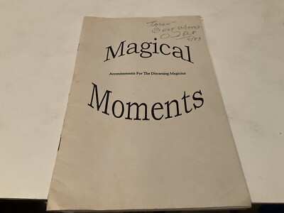 David Roth Signed Booklet Magical Moments Magic Magician