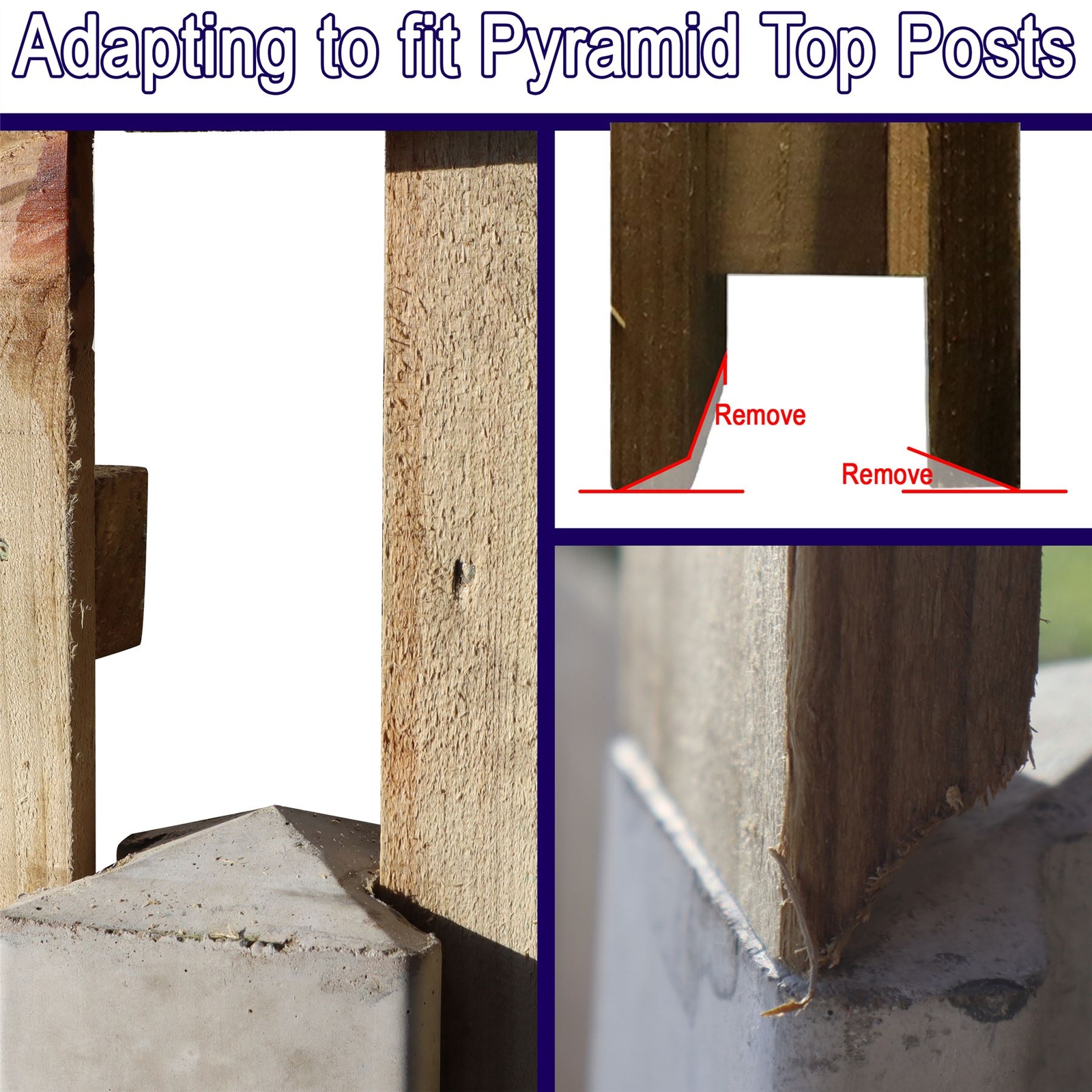 1ft (30cm) Timber/Concrete Garden Fence Panel 100x100mm Post Extender