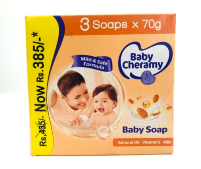 Baby Cheramy almond oil natural moisturizing skin care baby soap 70g* 3pcs