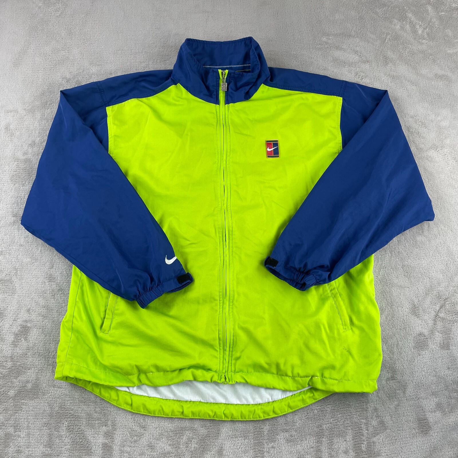 SACAI X NIKE Giacca a vento vintage Nike uomo verde medio blu full zip pista anni 90 swoosh