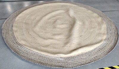 IVORY / BLUE 8' X 8' RD Broken Thread Rug, Reduced Price 1172742286 CAP204D-8R