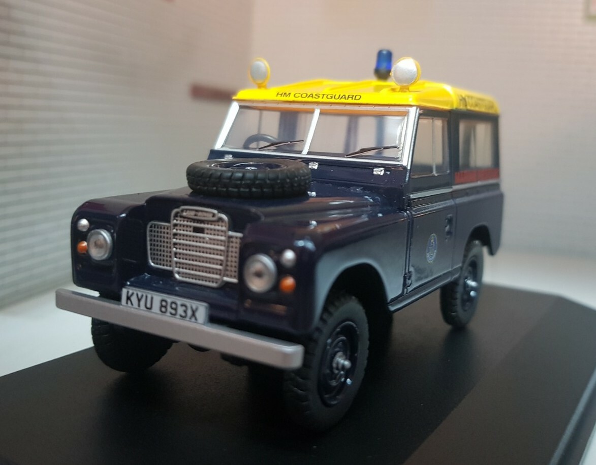 1:43 Scale Model Land Rover Series 3 88 SWB HM Coastguard Lifeboat Oxford Diecas
