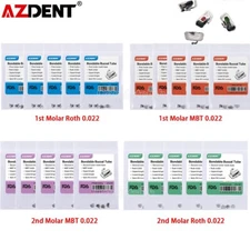 AZDENT Dental Ortho Buccal Tube 1st /2nd Molar Bondable Non-Conv Roth/MBT .022