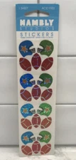 Hambly Stickers Prismatic Footballs & Football Helmets Rare NOS Acid Free 1 Shee