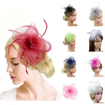 1pc Fascinators Hat Tea Party Hat Mesh Floral Feather Hair Clip Women Fascinator Charming Fascinator Hats Flower Cocktail Tea Party Headwear  main image 4