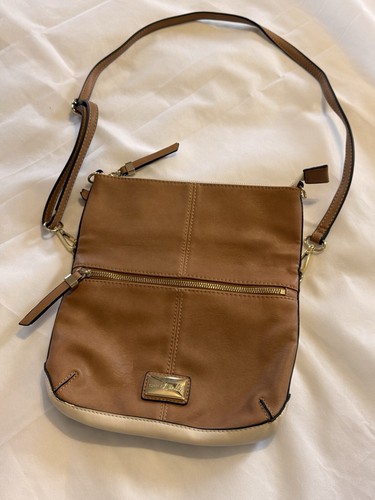 Simply Noelle Brown Leather Crossbody Handbag Pre-Owned excellent condition - Picture 3 of 8