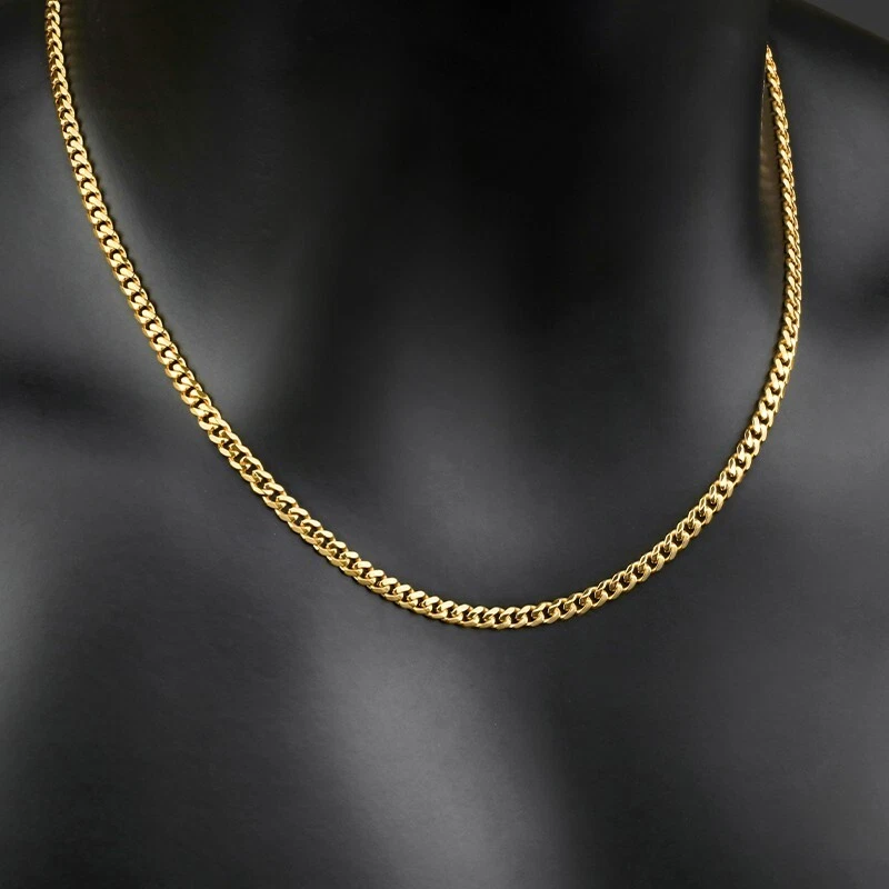 10K Solid Yellow Gold 3-5mm Curb Link Chain Necklace - Image 2 of 4