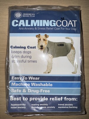 AKC Calming Coat Anti-anxiety & Calming Coat For Your DOG - Medium - Gray