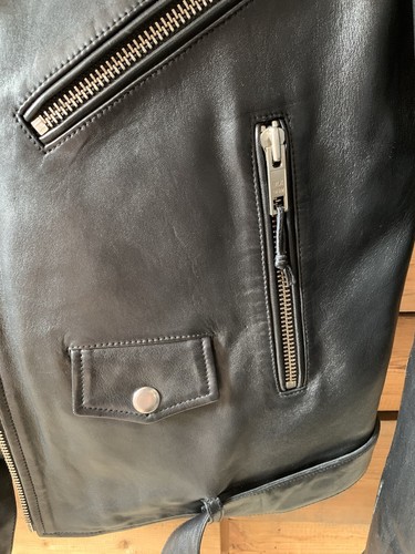 BLK DNM Leather Biker Jacket Large - Picture 6 of 9