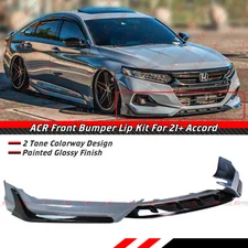 For 21-2022 Honda Accord ACR Sonic Grey Pearl JDM Front Bumper Lip Splitter Kit