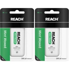 2 Pack Reach Mint Waxed Dental Floss - 200 yard Each