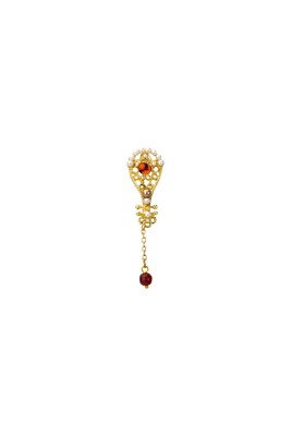 Mandolin With Engraving Red Stone Detailing Brooch , Shirt Studs, Lapel ...