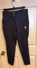 Sync Equestrian Full Seat Pull ON  Riding Pants SMALL HIGH WAIST DK.GRAY  POCKET