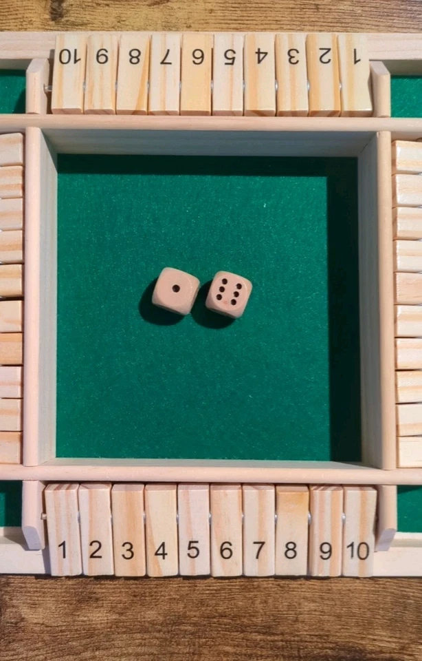 Shut The Box Holz Familienspiel, Gesellschaftsspiel, Würfelspiel - Bild 4 von 4
