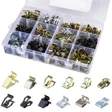240 PCS 12 Sizes Auto Car U-Clips, Metal Trim Clips, Trim Moulding Clip Kit