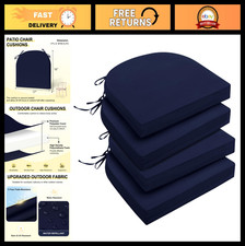 Outdoor Chair Cushions Set of 4 - Water-Resistant, High Density Foam, 17"x16"x2"