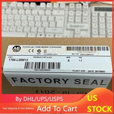 New Factory Sealed AB 1756-L55M12 /A Logix5555 Processor 750KB Memory 1756L55M12