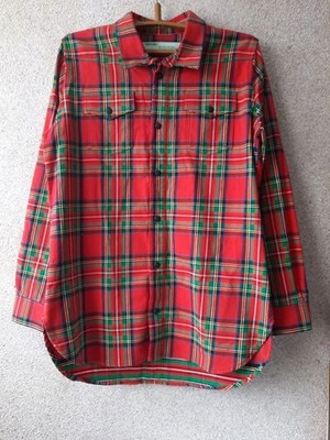 Off-White XL Flannel Shirt Red Arrow Logo Virgil Abloh Made in Italy