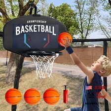 Basketball Hoop for Trampoline, Fits Straight and Curved Pole Trampoline Blue