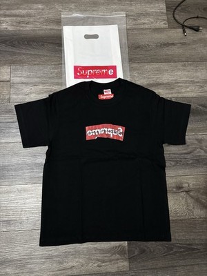 Supreme Box Logo Comme des Garçons Black Graphic Print Men s Size M Short Sleev 