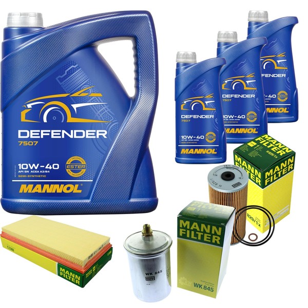 Mann Inspektionspaket 8L Mannol Defender 10W-40 FüR Mercedes R129 500 SL-image