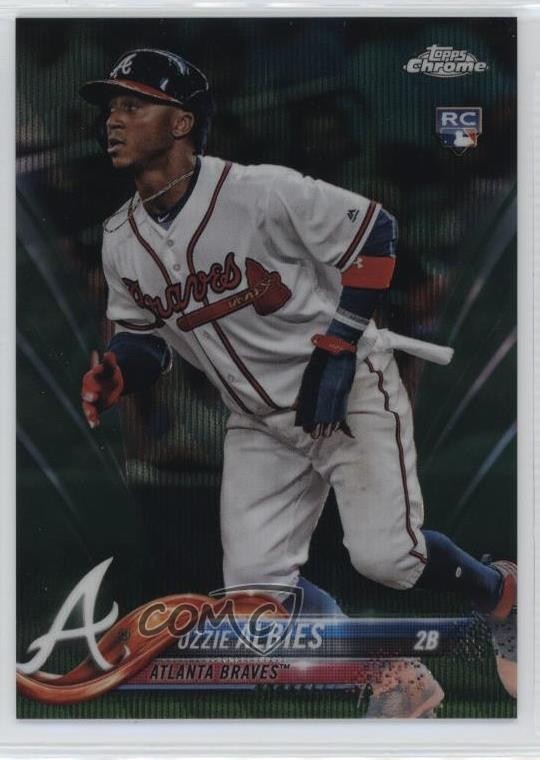 2018 Topps Chrome Green Refractor /99 Ozzie Albies (Running) #72 lz7