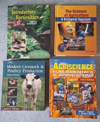 Delmar Agricultural Textbook Livestock Agriscience Horticulture Lot Of 4