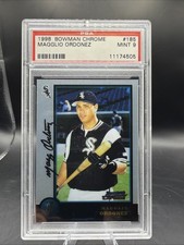 1998 Bowman Chrome Magglio Ordonez mint 9 graded Rookie Card. rookie card picture