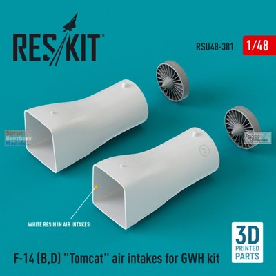 RESRSU480381U 1:48 ResKit F-14B F-14D Tomcat Air Intakes (GWH kit)