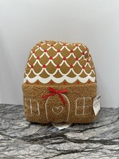 Gingerbread House Soft Plush 11 Inches Embroidered Christmas Decorative Pillow  