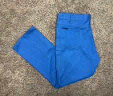 Vintage Dickies 80s 90s Skater Made In USA Blue Work Mechanic Pants 38x31