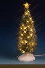 LEMAX  Lighted  Evergreen Tree -Holiday Village- 10  In CLEAR Battery Or Adapter