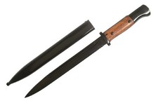 German WWII Mauser Kar 98 Bayonet w/ Scabbard, Wood Grips, K98 NEW Reproduction