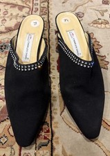 Charles David 7.5 black suede block heels w. Crystals shoes
