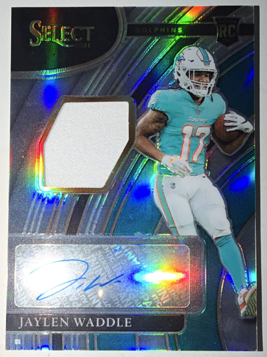Panini Select 2021 Jaylen Waddle #RSM-JWA Rookie Sig Mem Auto /99 Dolphins
