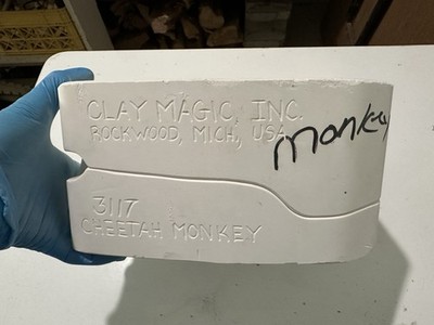 Clay Magic Inc 3117  Cheetah Monkey  With Banana Ceramic Slip Mold See Photos