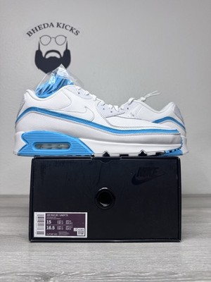 Size 15 - Nike x Undefeated Air Max 90 White Blue Fury Men s CJ7197-102 New