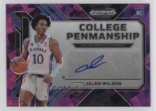 2023 Prizm Draft Picks College Penmanship Purple Ice 29/99 Jalen Wilson Auto 0t1