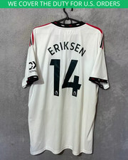 Eriksen Manchester United Jersey Away Football Shirt White Adidas Mends Size XL