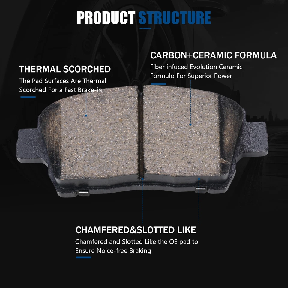 Juego de pastillas de freno delanteras de cerámica P-822 para Scion xB xA 2004-2006 y Toyota Echo Foto 4 de 4