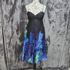 Alberto Makali Silk Dress Sz 2 Beaded Abstract Fairy Grunge Y2K Prom Babydoll