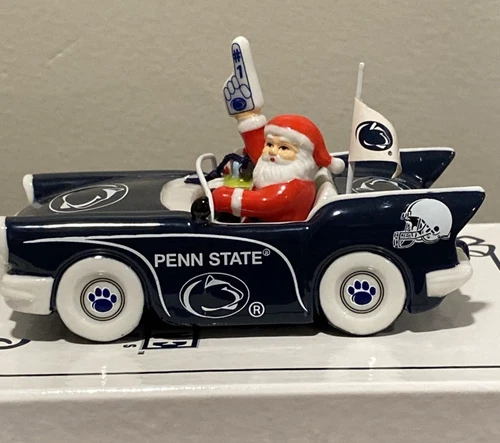 Penn State 2009 Danbury Mint Tree Ornament Car with Santa & Christmas Gifts PSU