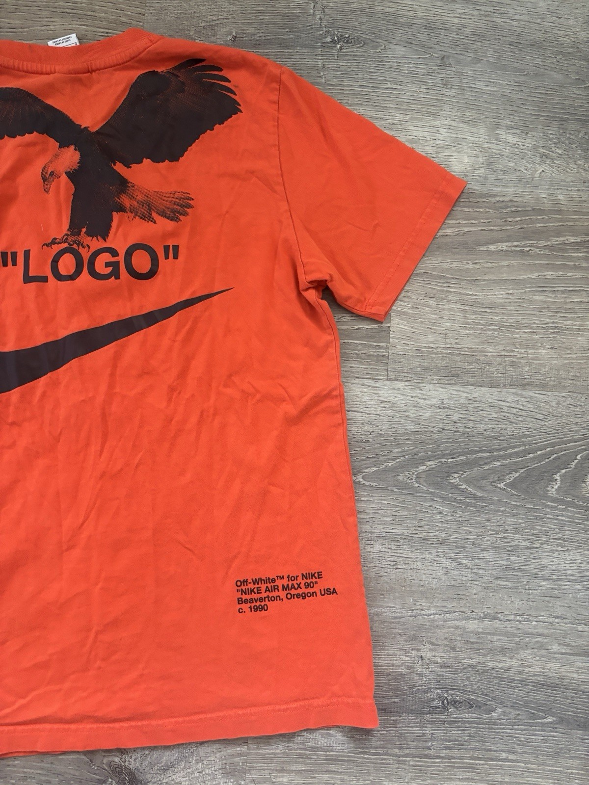 OFF WHITE X NIKE T shirt Nike x Off White "LOGO" M Virgil Abloh arancione collab maglietta streetwear taglia