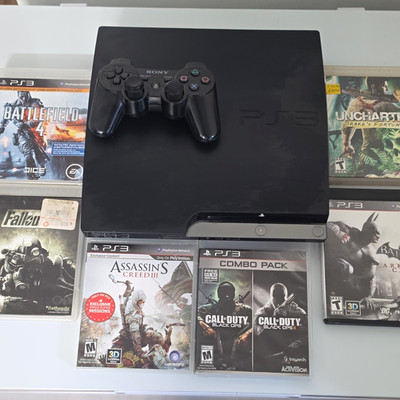Sony PlayStation 3 PS3 Console w/ DualShock 3 Controller & 6 Games Lot