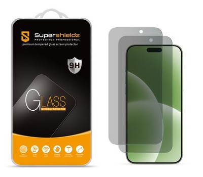 2x Supershieldz Privacy Tempered Glass Screen Protector for iPhone 17/ 17 Pro