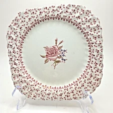 JOHNSON BROTHERS ROSE BOUQUET 7 1/2" Square Salad Plates (J37)